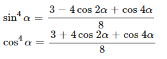 Формулы понижения степени для решения уравнений