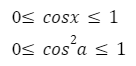 Область значения квадрата косинуса 1