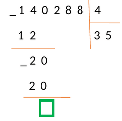 Пример деления столбиком 12