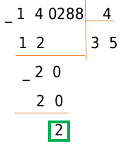 Пример деления столбиком 13