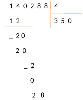 Пример деления столбиком 16