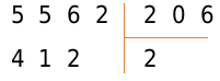 Пример деления столбиком 23