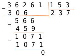 Пример деления столбиком 29