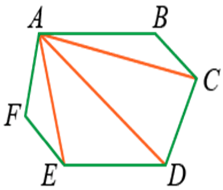 Пример треугольника внутри многоугольника