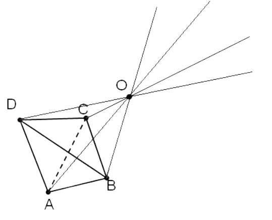 Тетраэдр с проведенными прямыми